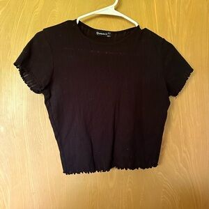 Basic Black Crop Knit Baby Tee